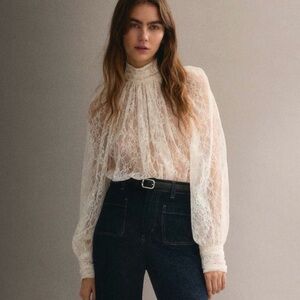 H&M Cream Lace Blouse